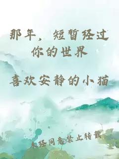 那年，短暂经过你的世界